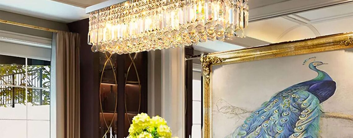 Rectangular Crystal Chandelier - Dining Room Crystal Chandeliers