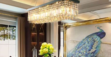 Rectangular Crystal Chandelier - Dining Room Crystal Chandeliers