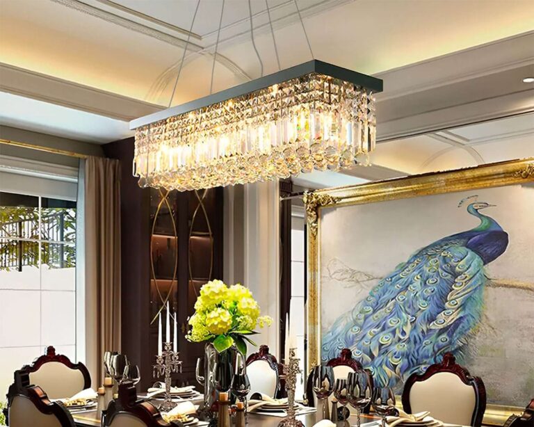 Rectangular Crystal Chandelier - Dining Room Crystal Chandeliers