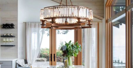 Round Modern Rustic Crystal Chandelier